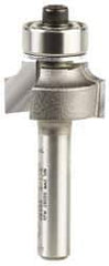 Amana Tool - 3/4" Cut Diam, 3/8" Length of Cut, 2 Flute Round-Over Edge Profile Router Bit - Carbide-Tipped, 1/4" Shank Diam, 2" OAL, Uncoated - All Tool & Supply