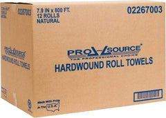 PRO-SOURCE - Hard Roll of 1 Ply Natural Paper Towels - 8" Wide, 800' Roll Length - All Tool & Supply