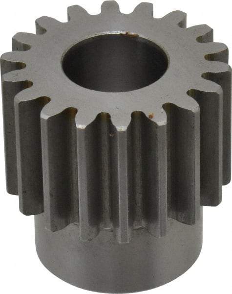 Browning - 12 Pitch, 1-1/2" Pitch Diam, 1.66" OD, 18 Tooth Spur Gear - 1" Face Width, 3/4" Bore Diam, 1-1/4" Hub Diam, 20° Pressure Angle, Steel - All Tool & Supply