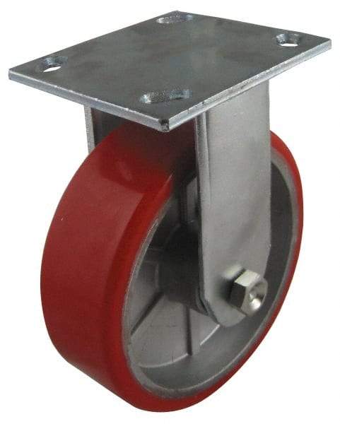 Value Collection - 3" Diam x 2" Wide x 4-1/2" OAH Top Plate Mount Rigid Caster - Polyurethane, 540 Lb Capacity, Roller Bearing, 4 x 4-1/2" Plate - All Tool & Supply