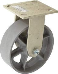 Value Collection - 6" Diam x 2" Wide, Semi-Steel Rigid Caster - 1,200 Lb Capacity, Top Plate Mount, 4" x 4-1/2" Plate, Plain Bearing - All Tool & Supply