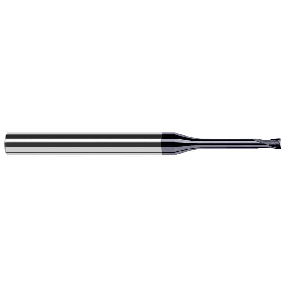 Corner Radius End Mill: 1/8″ Dia, 0.1″ LOC, 1/64″ Radius, 4 Flutes, Solid Carbide 2-1/2″ OAL, 1/4″ Shank Dia, 20 ° Helix, AlTiN Nano Coated, Corner Radius End, Centercutting