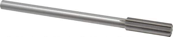 Made in USA - 19/32" High Speed Steel 8 Flute Chucking Reamer - Straight Flute, 0.4355" Straight Shank, 2" Flute Length, 8" OAL - All Tool & Supply