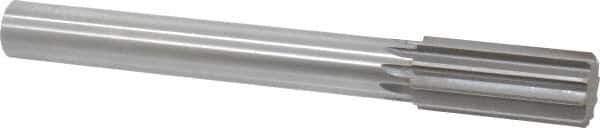 Made in USA - 1-1/2" High Speed Steel 10 Flute Chucking Reamer - Straight Flute, 1-1/4" Straight Shank, 3-1/2" Flute Length, 12-1/2" OAL - All Tool & Supply