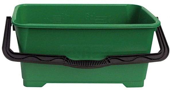 Unger - 6 Gal, Plastic Rectangular Green Bucket/Pail - Handle Included - All Tool & Supply