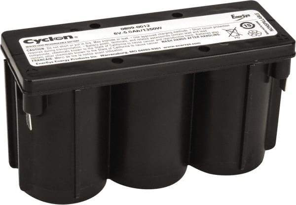 Mule - Pure Lead, Quick-Disconnect Tab Terminal, 6 Volt, 5 Amp, Lead Rechargeable Battery - 1/4" Tab Width x 0.032" Tab Thickness, 12.11" Wide x 3.05" High x 5.47" Deep - All Tool & Supply