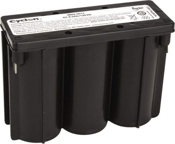 Mule - Pure Lead, Quick-Disconnect Tab Terminal, 6 Volt, 8 Amp, Lead Rechargeable Battery - 1/4" Tab Width x 0.032" Tab Thickness, 2.11" Wide x 4" High x 5.47" Deep - All Tool & Supply