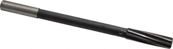 Interstate - 5/8" High Speed Steel Chucking Reamer - Spiral Flute, 9/16" Straight Shank, 2-1/4" Flute Length, 9" OAL - All Tool & Supply