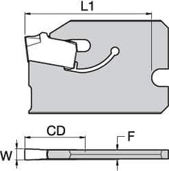 Kennametal - 3/4" Blade Height, 0.0669" Blade Width, 1" OAL, Neutral Cut, Single End Indexable Cut-Off Blade - 16mm Max Depth of Cut, A2BHSN Blade - All Tool & Supply