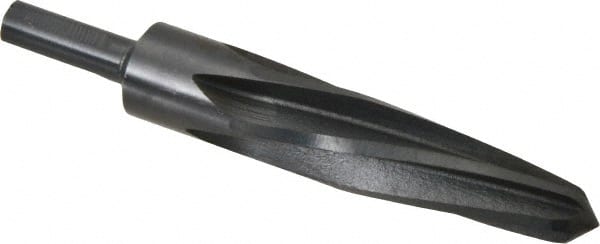 Made in USA - 1-1/16" Reamer Diam, 5/8" Small End Diam, 1/2" Diam Straight Shank, 5" Flute, Bridge Reamer - All Tool & Supply