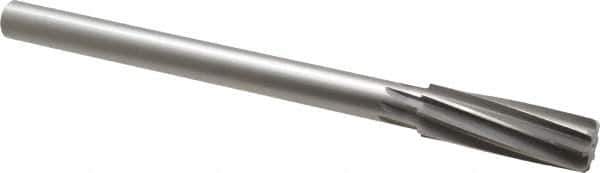 Made in USA - 13/16" High Speed Steel 8 Flute Chucking Reamer - Spiral Flute, 5/8" Straight Shank, 2-1/2" Flute Length, 9-1/2" OAL - All Tool & Supply