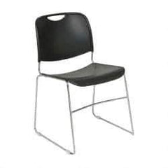 NPS - Polypropylene Black Chrome Stacking Chair - Silver Frame, 19-1/4 Inch Wide x 21-1/4 Inch Deep x 17-1/2 Inch High - All Tool & Supply