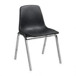 NPS - Polypropylene Black Stacking Chair - Silver Frame, 22 Inch Wide x 22-1/4 Inch Deep x 31 Inch High - All Tool & Supply