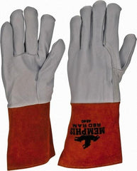 MCR Safety - Size L Unlined Goatskin Welding Glove - 9" OAL, Gauntlet Cuff, Wing Thumb, For MIG/TIG - All Tool & Supply