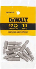 DeWALT - #2, Tip Phillips Screwdriver Bit - 1/4" Drive, 1" OAL - All Tool & Supply