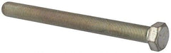 Made in North America - 1/2-20 UNF, 5-1/2" Length Under Head Hex Head Cap Screw - Fully Threaded, Grade 5 Steel, Zinc-Plated Finish, 3/4" Hex - All Tool & Supply