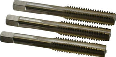 Hertel - 7/16-14 UNC, 4 Flute, Bottoming, Plug & Taper, Bright Finish, High Speed Steel Tap Set - 3-5/32" OAL, 2B/3B Class of Fit - All Tool & Supply