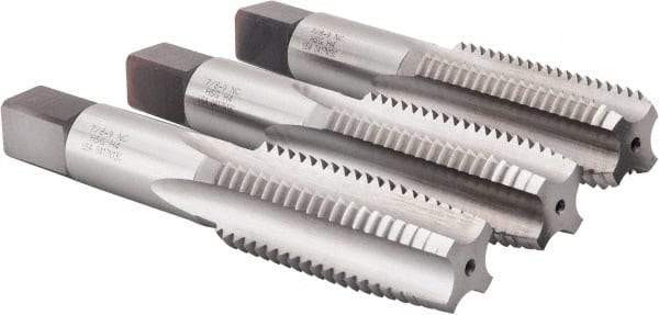 Hertel - 7/8-9 UNC, 4 Flute, Bottoming, Plug & Taper, Bright Finish, High Speed Steel Tap Set - 4-11/16" OAL, 2B/3B Class of Fit - All Tool & Supply