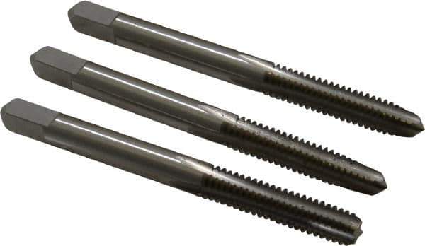 Hertel - #12-24 UNC, 4 Flute, Bottoming, Plug & Taper, Bright Finish, High Speed Steel Tap Set - 2-3/8" OAL, 2B/3B Class of Fit - All Tool & Supply