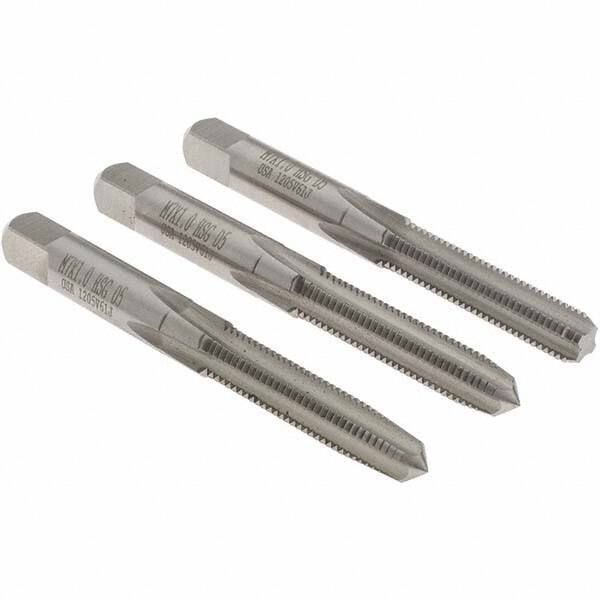 Hertel - M7x1.00, D5, 4 Flutes, Bottoming, Plug, Taper Chamfer, Bright Finish, High Speed Steel Tap Set - 6H Class of Fit - All Tool & Supply