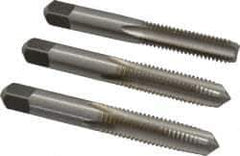 Hertel - M10x1.50 Metric Coarse, 4 Flute, Bottoming, Plug & Taper, Bright Finish, High Speed Steel Tap Set - 2-15/16" OAL, 6H Class of Fit - All Tool & Supply