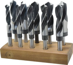 Hertel - 9/16 to 1-1/4", 118° Point, Oxide Finish, High Speed Steel Reduced Shank Drill Bit Set - All Tool & Supply