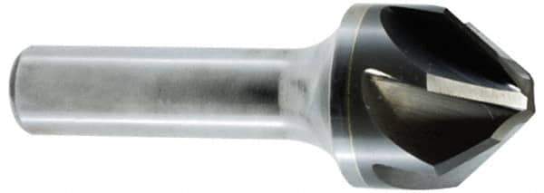 Hertel - 1/4" Head Diam, 1/4" Shank Diam, 6 Flute 60° Solid Carbide Countersink - Bright Finish, 2" OAL, Single End, Straight Shank, Right Hand Cut - All Tool & Supply