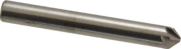 Hertel - 1/4" Head Diam, 1/4" Shank Diam, 6 Flute 90° Solid Carbide Countersink - Bright Finish, 2" OAL, Single End, Straight Shank, Right Hand Cut - All Tool & Supply