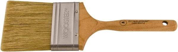 Wooster Brush - 3" Flat Hog Varnish Brush - 2-15/16" Bristle Length, 5-1/8" Maple Dowel Handle - All Tool & Supply