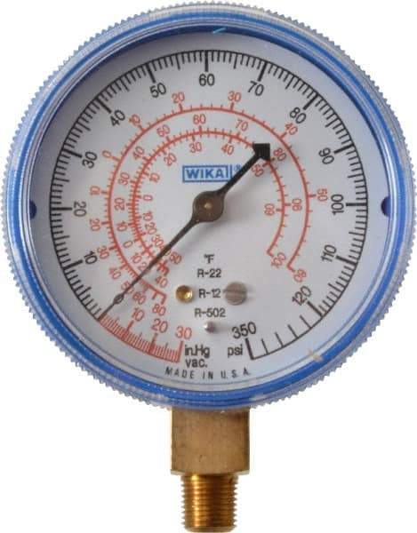 Wika - 2-1/2" Dial, 1/8 Thread, 30-0-300 Scale Range, Pressure Gauge - Lower Connection Mount, Accurate to 1-2-5% of Scale - All Tool & Supply