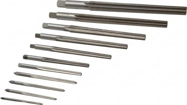 Interstate - #10 to #0 Pin, Straight Shank, Taper Pin Reamer Set - All Tool & Supply