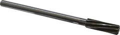 Made in USA - 19/32" High Speed Steel 8 Flute Chucking Reamer - Spiral Flute, 0.4355" Straight Shank, 2" Flute Length, 8" OAL - All Tool & Supply