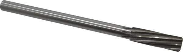 Made in USA - 11/16" High Speed Steel 8 Flute Chucking Reamer - Spiral Flute, 0.5615" Straight Shank, 2-1/4" Flute Length, 9" OAL - All Tool & Supply