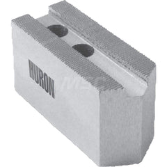 Huron Machine Products - Soft Lathe Chuck Jaws; Jaw Type: Square ; Material: 1018 Steel ; Jaw Interface Type: 1.5mm x 60? Serrated ; Maximum Compatible Chuck Diameter (Inch): 6 ; Minimum Compatible Chuck Diameter (Inch): 1 ; Overall Height (Inch): 2-1/4 - Exact Industrial Supply