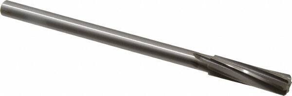 Made in USA - 17/32" Cobalt 6 Flute Chucking Reamer - Spiral Flute, 0.4355" Straight Shank, 2" Flute Length, 8" OAL - All Tool & Supply