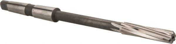 Made in USA - 3/8" High Speed Steel 6 Flute Chucking Reamer - Spiral Flute, 1MT Morse Taper Shank, 1-3/4" Flute Length, 7" OAL - All Tool & Supply