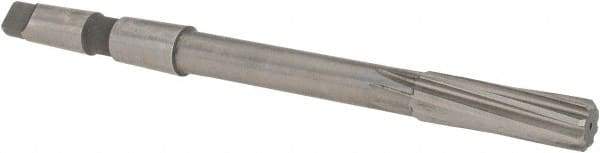 Made in USA - 21/32" High Speed Steel 8 Flute Chucking Reamer - Spiral Flute, 2MT Morse Taper Shank, 2-1/4" Flute Length, 9" OAL - All Tool & Supply