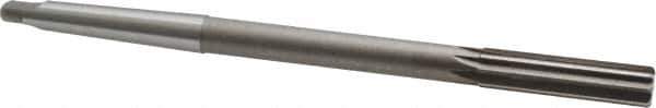 Interstate - 1/2" High Speed Steel 6 Flute Chucking Reamer - Straight Flute, 1MT Morse Taper Shank, 2" Flute Length, 8" OAL - All Tool & Supply