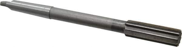 Interstate - 7/8" High Speed Steel 8 Flute Chucking Reamer - Straight Flute, 2MT Morse Taper Shank, 2-5/8" Flute Length, 10" OAL - All Tool & Supply