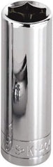 SK - 13/16", 3/8" Drive, Deep Hand Socket - 12 Points, Steel, Chrome Finish - All Tool & Supply