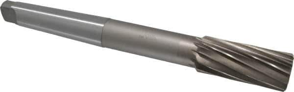 Interstate - 1-7/16" High Speed Steel 10 Flute Chucking Reamer - Spiral Flute, 4MT Morse Taper Shank, 3-1/4" Flute Length, 12" OAL - All Tool & Supply