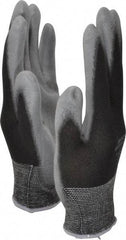 SHOWA - Size M Polyurethane Coated Nylon General Protection Work Gloves - For General Purpose, Palm & Fingers Coated, Knit Wrist Cuff, Full Fingered, Black, Paired - All Tool & Supply