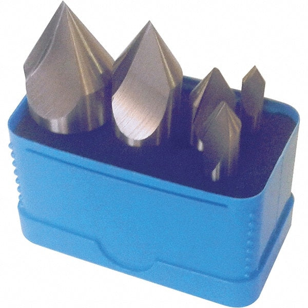 Interstate - 5 Piece, 1/4 to 1" Head Diam, 82° Included Angle, Single End Countersink Set - All Tool & Supply