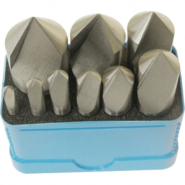 Interstate - 9 Piece, 3/16 to 1" Head Diam, 82° Included Angle, Single End Countersink Set - All Tool & Supply