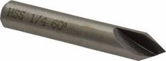 Interstate - 1/4" Head Diam, 1/4" Shank Diam, 1 Flute 60° High Speed Steel Countersink - Exact Industrial Supply