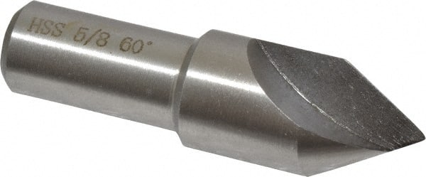 Interstate - 5/8" Head Diam, 1/2" Shank Diam, 1 Flute 60° High Speed Steel Countersink - All Tool & Supply