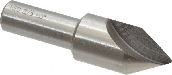 Interstate - 3/4" Head Diam, 1/2" Shank Diam, 1 Flute 60° High Speed Steel Countersink - All Tool & Supply