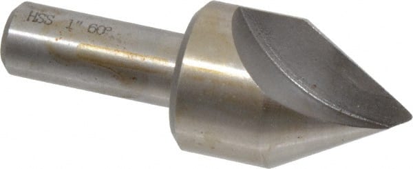 Interstate - 1" Head Diam, 1/2" Shank Diam, 1 Flute 60° High Speed Steel Countersink - All Tool & Supply