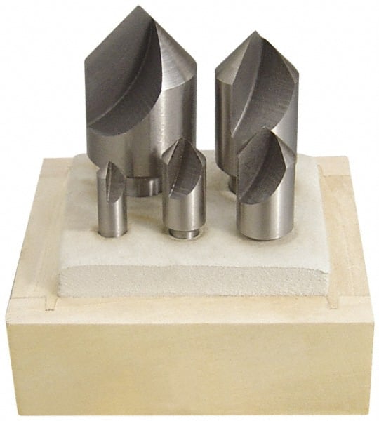 Keo - 5 Piece, 1/4 to 1" Head Diam, 60° Included Angle, Single End Countersink Set - All Tool & Supply