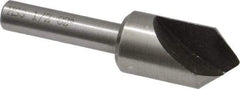 Interstate - 1/2" Head Diam, 1/4" Shank Diam, 1 Flute 82° High Speed Steel Countersink - Bright Finish, 2" OAL, Single End, Straight Shank, Right Hand Cut - All Tool & Supply